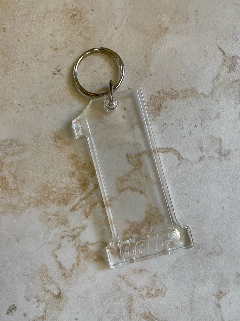 Vintage OJ Simpson Hertz Rent A Car Acrylic Clear #1 Keychain Fob